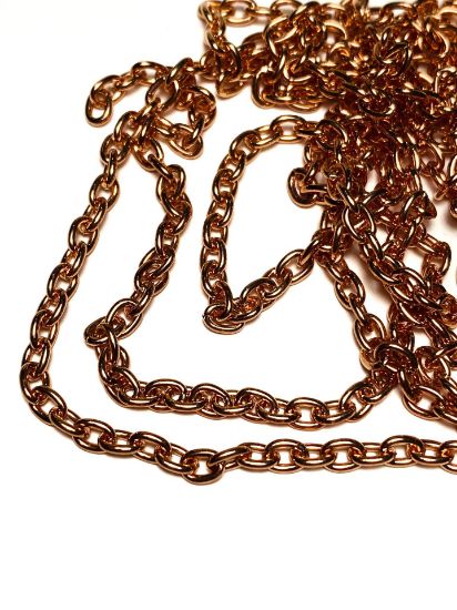 Picture of Stainless Steel Chain 5x3.5mm Rose Gold Plated x1m + 50cm FREE