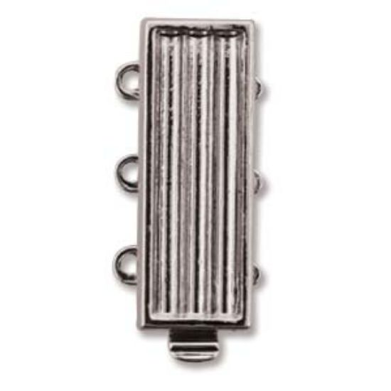 Picture of Claspgarten Clasp Delica 20x7mm 3-strand Rhodium Plated x1