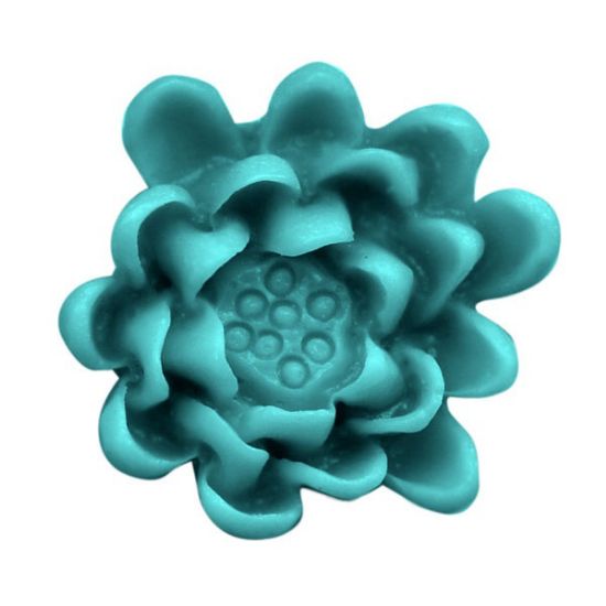 Picture of Resin Lotus Flower 20mm Turquoise x2
