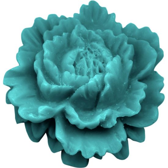 Picture of Resin Flower Vintage Rose 45mm Turquoise x1