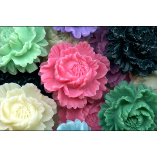 Picture of Resin Flower Vintage Rose 45mm Color Mix x10