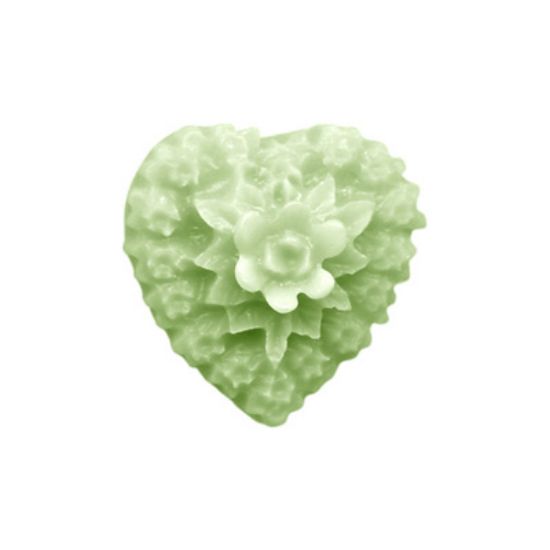 Picture of Resin Heart Bouquet 13mm Mint Green x5
