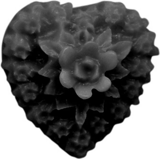 Picture of Resin Heart Bouquet 13mm Black x5