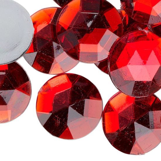 Picture of Vintage Faceted Cabochon 20mm Transparent Red x2