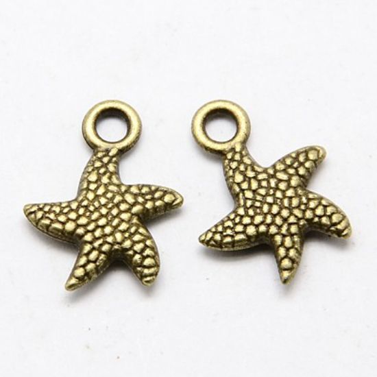 Picture of Pendant Starfish 12.5 mm Antique Brass x10