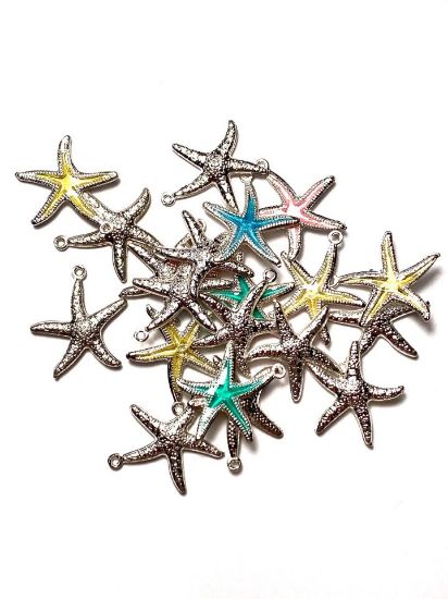 Picture of Pendant Starfish 22mm Color Mix x10