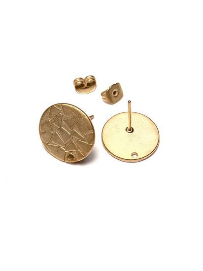 Picture of Earstud 15mm disc w/ hole Mat Gold Plated x2