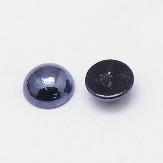 Picture of Pearl Glass Cabochon 12mm Black x10