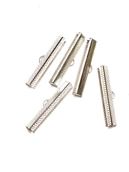 Picture of Flat End Crimp 35mm Shiny Silver x20