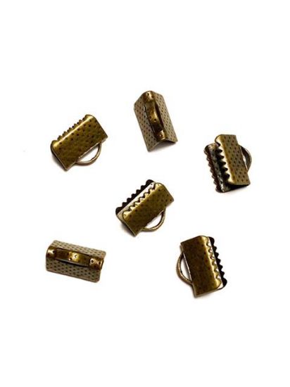 Picture of Flat End Crimp 10mm textured Bronze x20