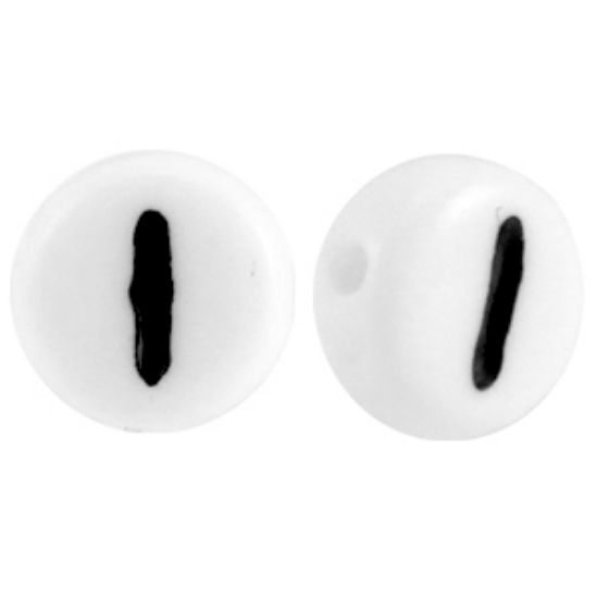 Picture of Letter Beads 7mm Round  "I" x50
