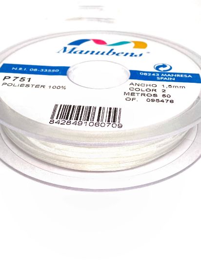 Picture of Manubens Satin Cord 1.5 mm White x50m