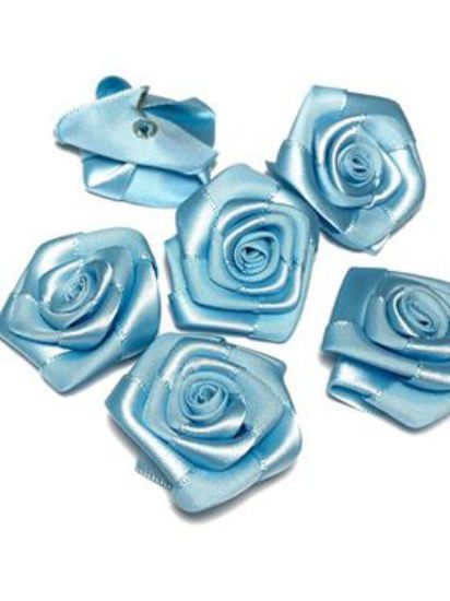 Picture of Fabric Rose 35-40mm Sky Blue x5