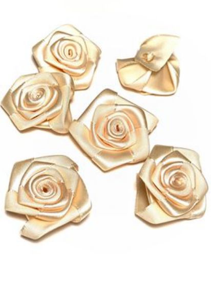 Picture of Fabric Rose 35-40mm Cream x5