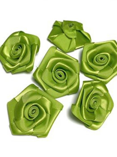 Picture of Fabric Rose 35-40mm Spring Green x5