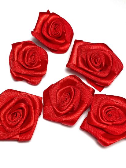 Picture of Fabric Rose 35-40mm Red x5