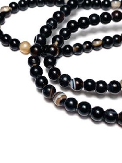 Picture of Agate bead 4mm round Black x38cm