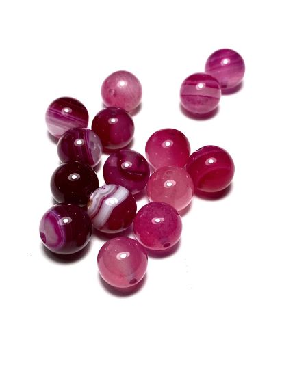 Picture of Agate 10mm round Fuchsia x5