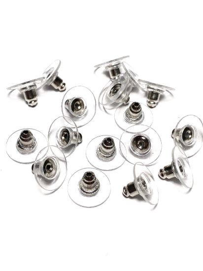 Picture of Ear nut 12mm Silver Tone x20
