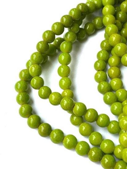 Picture of Mountain "Jade" bead 6mm round Olive x40cm