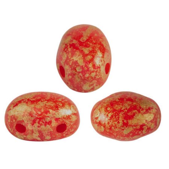 Picture of Samos® par Puca® 7x5mm Opaque Coral Red Splash x10g