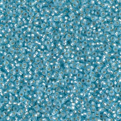 Изображение Miyuki Seed Beads 15/0 18F Mat Silver Lined Aqua x10g
