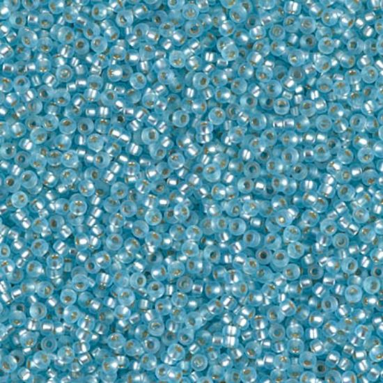 Picture of Miyuki Seed Beads 15/0 18F Mat Silver Lined Aqua x10g