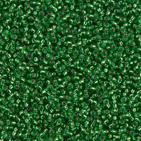 Picture of Miyuki Seed Beads 15/0 16 Silver Lined Green x10g