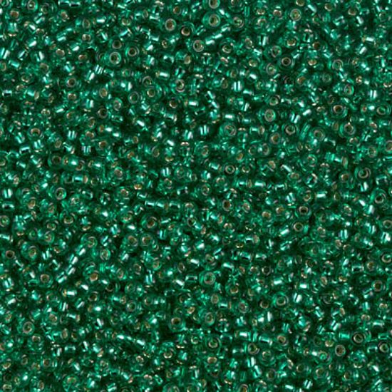 Picture of Miyuki Seed Beads 15/0 17 Silver Lined Emerald  x10g