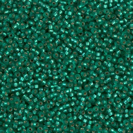 Picture of Miyuki Seed Beads 15/0 17F Mat Silver Lined Emerald x10g