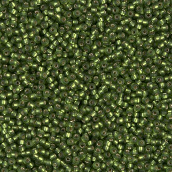 Picture of Miyuki Seed Beads 15/0 26F Mat Silver Lined Olive  x10g