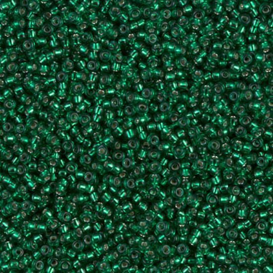 Picture of Miyuki Seed Beads 15/0 1422 Silver Lined Emerald x10g