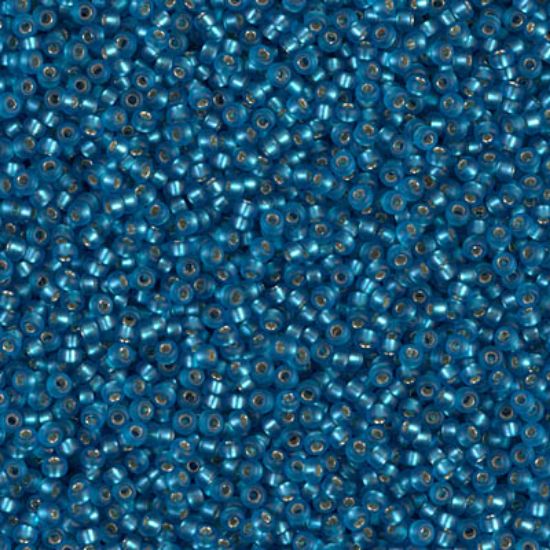 Picture of Miyuki Seed Beads 15/0 25F Mat Silver Lined Capri Blue x10g