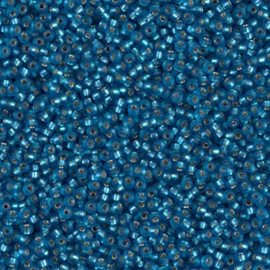 Picture of Miyuki Seed Beads 15/0 25F Mat Silver Lined Capri Blue x10g