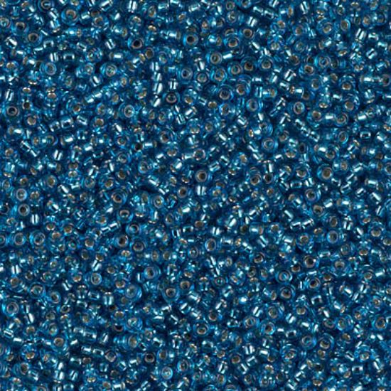 Picture of Miyuki Seed Beads 15/0 25 Silver Lined Capri Blue x10g
