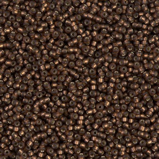 Picture of Miyuki Seed Beads 15/0 5F Mat Silver Lined Dark Topaz x10g