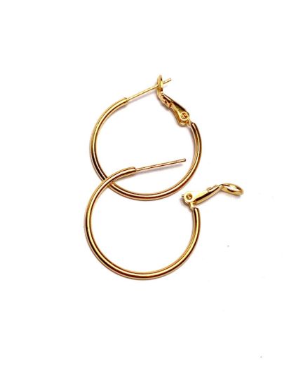 Picture of Premium Earring Hoop 1.5x25mm 24kt Gold Plated x2