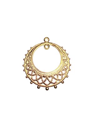Image de Filigree Round 23mm w/ 2 loops Gold Plate x1