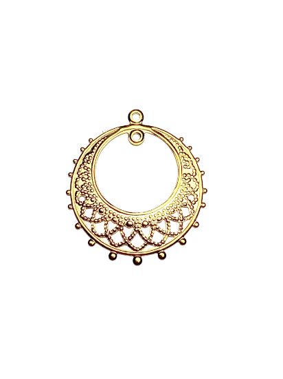 Picture of Filigree Round 23mm w/ 2 loops Gold Plate x1