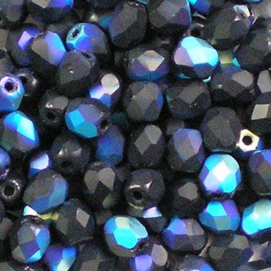 Picture of Fire-Polished 3mm Jet AB Mat x100