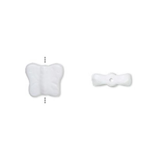 Picture of Butterfly Bead 11x9mm Opaque White  x10