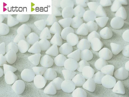 Picture of Button Bead 4mm Chalk White  x50