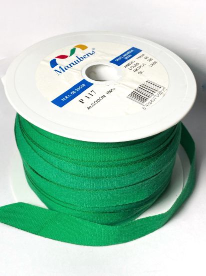 Picture of Manubens Ribbon cotton Green 14 mm x2m