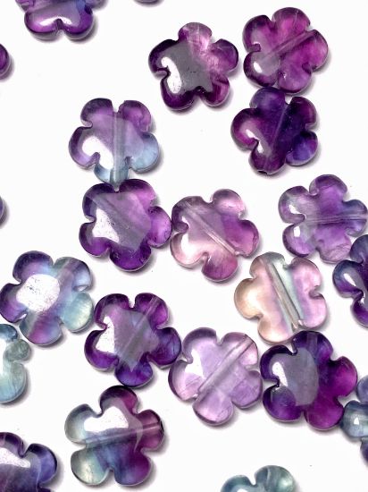Picture of Fluorite Flower bead 15 mm x4