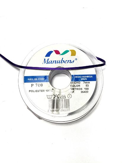 Picture of Manubens Satin Ribbon 3mm Purple x3m