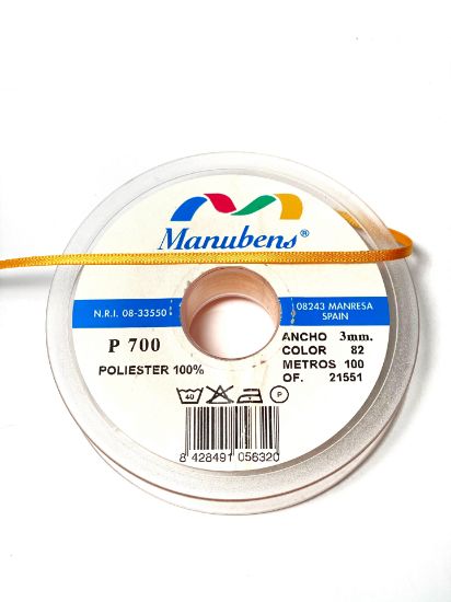 Picture of Manubens Satin Ribbon 3mm Light Orange x3m