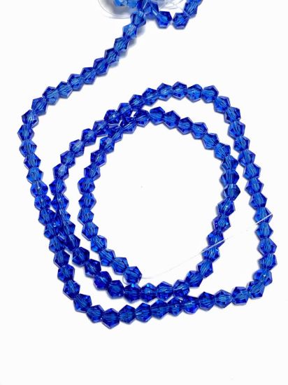 Picture of Bicone Glass bead 4mm Blue x100