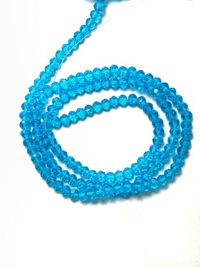 Picture of Faceted Rondelle bead 4x5mm Aqua x140