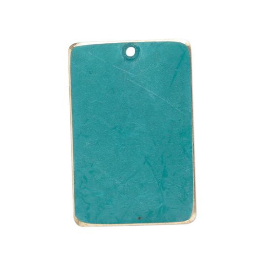 Picture of Rectangle 30x20mm Bright Teal Patina x1