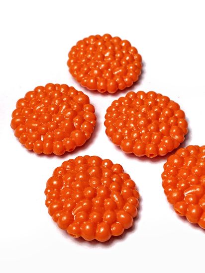 Picture of Acrylic Bead 30mm round textured Orange x4